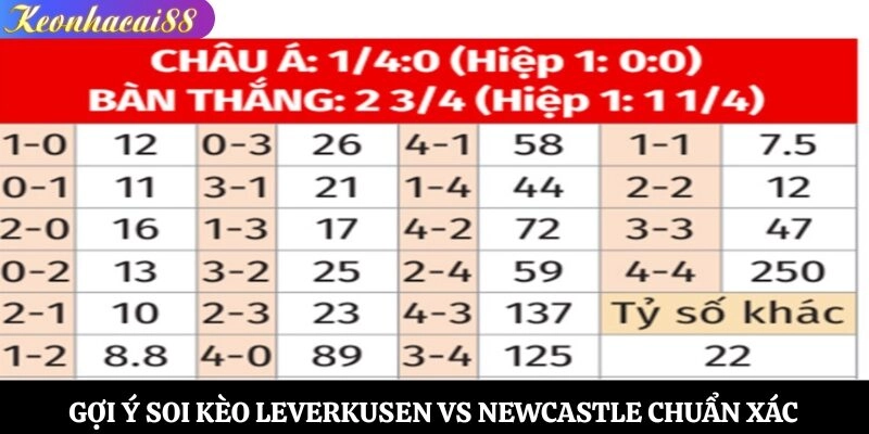 Gợi ý soi kèo Leverkusen vs Newcastle chuẩn xác